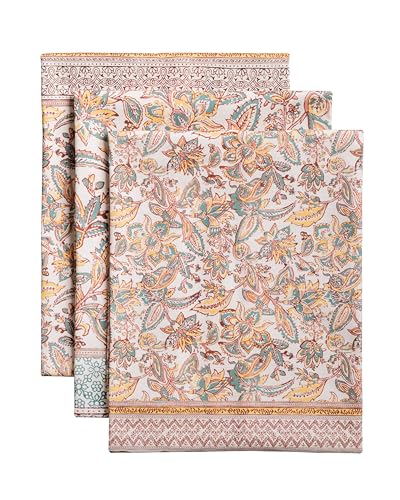 Maison d' Hermine 100% Cotton Set of 3 Multi-Purpose Kitchen Towels, Soft, Absorbent, Tea, Bar Towels, Nila - Thanksgiving/Weihnachten (50 cm x 70 cm) von Maison d' Hermine