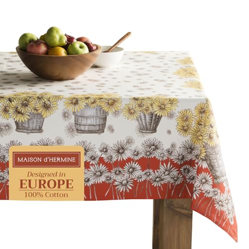 Maison d' Hermine Bagatelle Tischdecke, 100% Baumwolle, für Küche, Abendessen, Tisch, Dekoration, Party, Hochzeit, Thanksgiving, Weihnachten, rechteckig, 160 x 220 cm von Maison d' Hermine