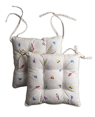 Maison d' Hermine Birdies on Wire Satz von 2 Sitzkissen 40 cm x 40 cm | Ostern von Maison d' Hermine