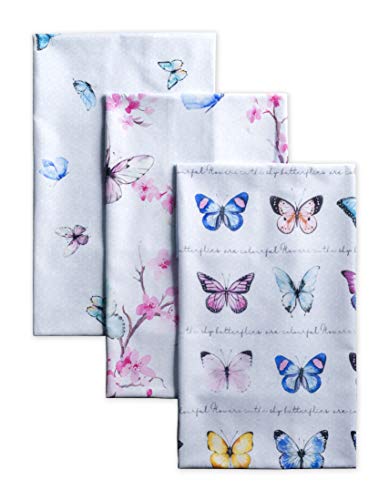 Maison d' Hermine Blossom In Spring 100% Baumwolle Set von 3 Multi-Purpose Küchenhandtuch | Bar Handtücher | Frühling/Sommer (50 cm X 70 cm) von Maison d' Hermine