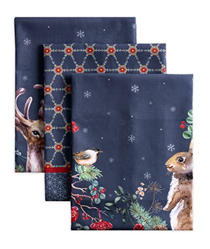 Maison d' Hermine Christmas Joy 100% Baumwolle Set von 3 Multi-Purpose Küchenhandtuch | Bar Handtücher | Thanksgiving/Weihnachten (50cm X 70cm) von Maison d' Hermine