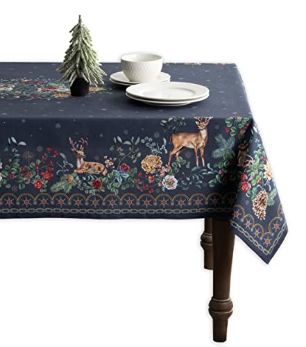 Maison d' Hermine Christmas Joy Tischdecke aus 100 % Baumwolle für Küche Esszimmer Tischdekoration Party Hochzeiten Herbst/Winter (Rechteck, 140 cm x 230 cm) von Maison d' Hermine