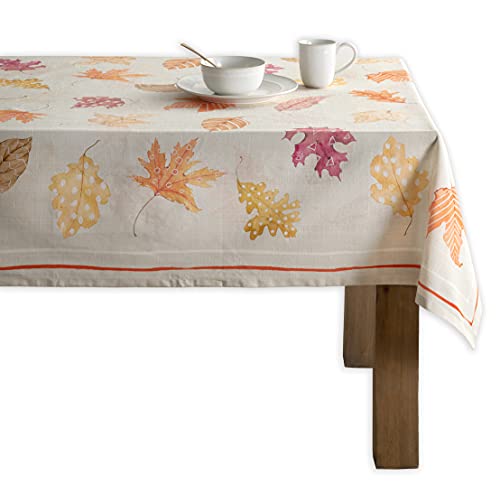 Maison d' Hermine Colors of Autumn 100% Baumwolle Tischdecke für Küche | Abendessen | Tischplatte | Dekoration Parteien | Hochzeiten | Thanksgiving/Weihnachten (Rechteck, 160cm x 220cm) von Maison d' Hermine