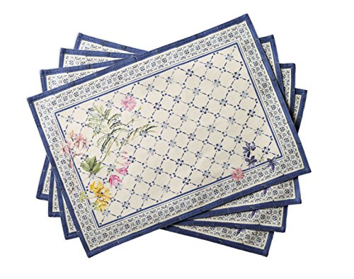 Maison d'Hermine Tischsets, 100% Baumwolle, 4er-Set, Ostern dekorative Tischsets, waschbare Tischsets für Zuhause, Restaurant, Buffet, Party, Faience – Frühling, Sommer(33 cm x 48 cm) von Maison d' Hermine