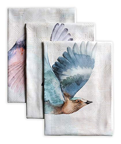 Maison d' Hermine Flying Birds 100% Baumwolle Set von 3 Multi-Purpose Küchenhandtuch | Bar Handtücher | Frühling/Sommer (50 cm X 70 cm) von Maison d' Hermine
