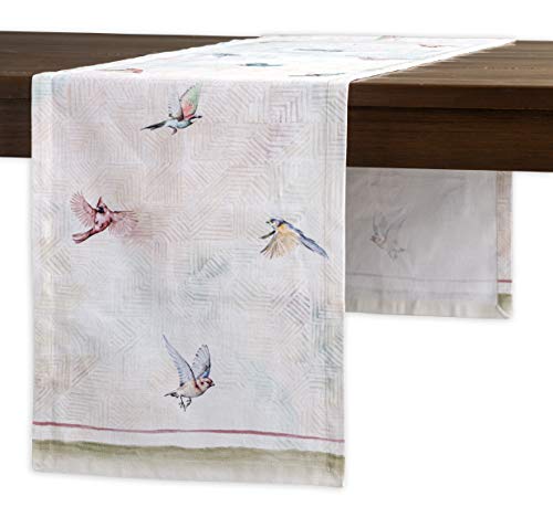 Maison d'Hermine Tischläufer, 100% Baumwolle, 50cm x 150cm dekorativer, waschbarer Tischläufer, Oster-Tischläufer für Essen, Buffetpartys und Hochzeiten, Flying Birds – Frühling/Sommer von Maison d' Hermine