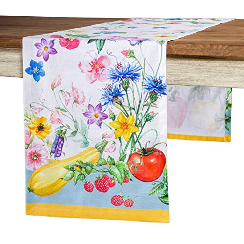 Maison d' Hermine Tischläufer 100% Baumwolle 50cm x 150cm Tischläufer, dekorativer waschbarer Oster-Tischläufer für Essen, Buffetpartys und Camping, Giverny – Frühling/Sommer von Maison d' Hermine