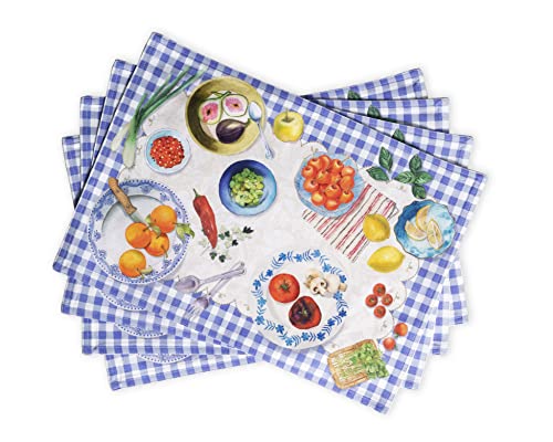 Maison d'Hermine Stoff-Tischsets, 33 cm x 48 cm, 100% Baumwolle, 4er-Set, dekorative, Ostern waschbare Tischsets für Küche, Camping, Kürbisgarten, Gourmand, Frühling/Sommer von Maison d' Hermine
