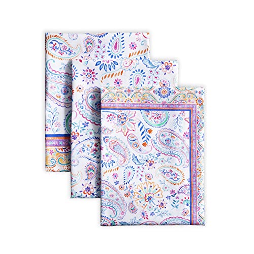 Maison d' Hermine Küchentuch, weich, 100% Baumwolle Set von 3, 50 cm x 70 cm super saugfähiges Bartuch, Mehrzweck-Ostern-Geschirrtuch für Essen, Buffetparty & Camping, Indian Floral – Frühling/Sommer von Maison d' Hermine