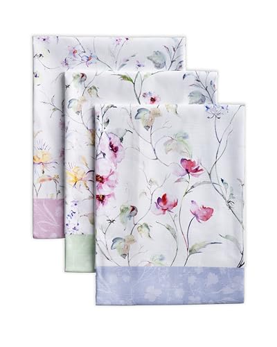 Maison d' Hermine Küchenhandtuch, 100% Baumwolle Set von 3, Ostern, schnelle chemische Reinigung, Geschirrtuch für Esszimmer, Hochzeit, Bankett, Summer Floral – Frühling/Sommer (50 cm x 70 cm) von Maison d' Hermine