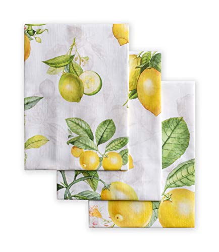 Maison d' Hermine Limoncello 100% Baumwolle Set von 3 Multi-Purpose Küchenhandtuch | Bar Handtücher | Frühling/Sommer (50 cm X 70 cm) von Maison d' Hermine