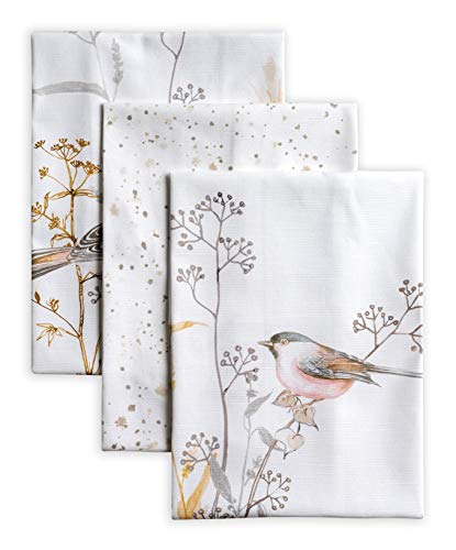 Maison d' Hermine Medow Florals-Beige 100% Baumwolle Set von 3 Multi-Purpose Küchenhandtuch | Bar Handtücher | Frühling/Sommer (50 cm X 70 cm) von Maison d' Hermine
