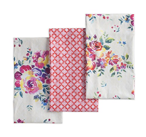 Maison d' Hermine Rose Garden 100% Baumwolle Set von 3 Multi-Purpose Küchenhandtuch | Bar Handtücher | Frühling/Sommer (50 cm X 70 cm) von Maison d' Hermine