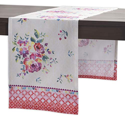 Maison d' Hermine Tischläufer 50cm x 150cm 100% Baumwolle, dekorativer, waschbarer Oster-Tischläufer für Küche, Party, Hochzeit, Restaurant und Camping, Rose Garden – Frühling/Sommer von Maison d' Hermine