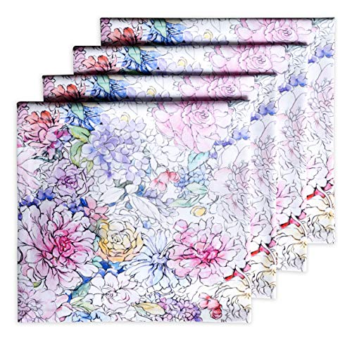 Maison d' Hermine Serviette 100% Baumwolle Stoffserviette Dekorative waschbare Osterservietten Set mit 4 Stück für Zuhause, Küche, Cocktailpartys, Floral Love – Frühling/Sommer (45cm x 45cm) von Maison d' Hermine