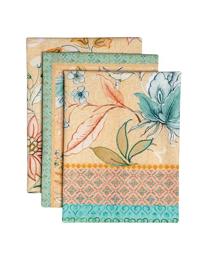 Maison d' Hermine Sofia 100% Cotton Set of 3 Multi-Purpose Kitchen, Soft, Absorbent Tea, Bar, Luxury Loft Peach Towels- Spring/Summer (50 cm x 70 cm) von Maison d' Hermine