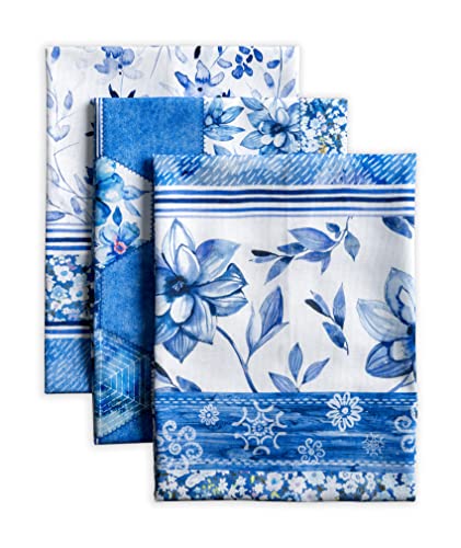 Maison d' Hermine Geschirrtuch (50 cm x 70 cm) 100% Baumwolle Set von 3, hochwertiges Küchenhandtuch für Muttertagsgeschenke, Küche, Party, Restaurant und Camping, Summer Blues – Frühling/Sommer von Maison d' Hermine