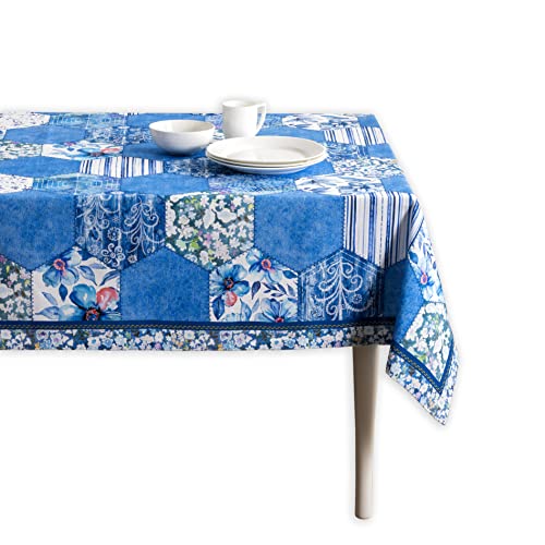 Maison d' Hermine Tischdecken, 100% Baumwolle, 140cm x 180cm dekorative quadratische Oster-Tischdecke, waschbare Tischdecke für Feiertagsessen, Hochzeit, Babyparty, Summer Blues – Frühling/Sommer von Maison d' Hermine