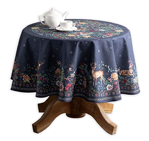 Maison d' Hermine Table Cover 100% Cotton 63" Diameter Decorative Tablecloth Round Tablecloths, Dining, Home, Wedding, Banquet, Buffet, Christmas Joy - Thanksgiving/Christmas von Maison d' Hermine