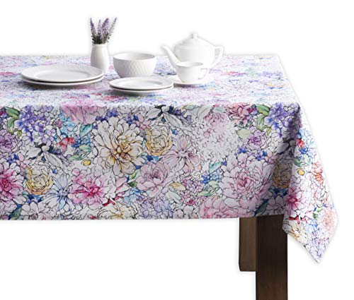 Maison d' Hermine Tischdecke, 100% Baumwolle, 140cm x 180cm dekorative quadratische Ostertischdecken, waschbare Tischdecke für Hochzeit, Restaurant, Buffetparty, Floral Love – Frühling/Sommer von Maison d' Hermine