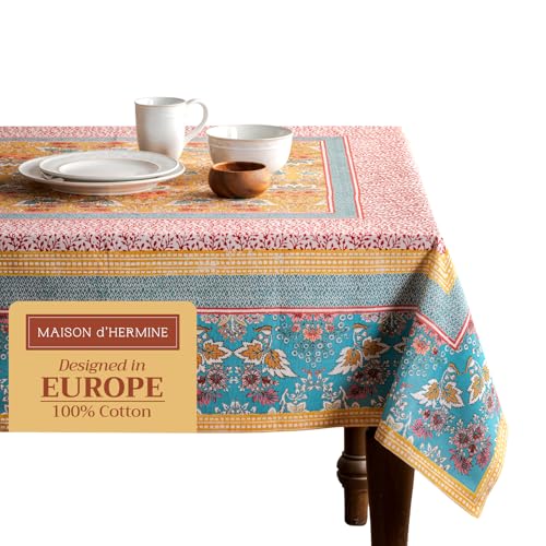 Maison d' Hermine Tischdecke aus 100% Baumwolle, für Küche, Esszimmer, Dekoration, Partys, Hochzeiten, Frühjahr/Sommer (rechteckig, 152 x 274 cm) von Maison d' Hermine