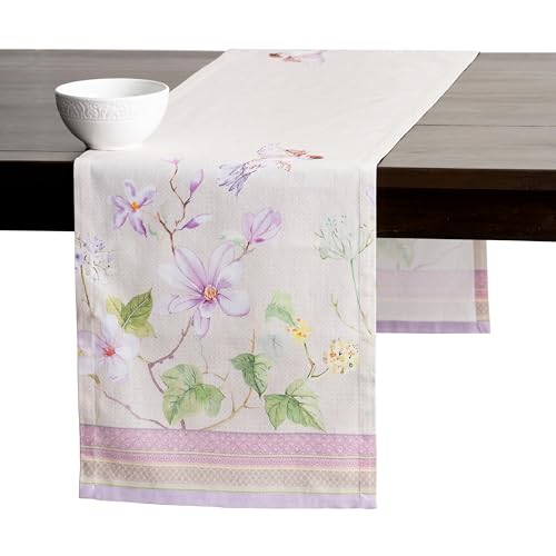 Maison d'Hermine Tischläufer, 100 % Baumwolle, 50cm x 150cm dekorativer, waschbarer Tischläufer, Oster-Tischläufer für Essen, Buffetpartys und Hochzeiten, Magnolia Mornings – Frühling/Sommer von Maison d' Hermine