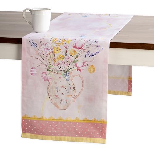 Maison d' Hermine Tischläufer, 100 % Baumwolle, dekorativer Oster-Tischläufer, waschbare Tischdecke für Feiertagsessen, Hochzeit, Babyparty und Essen, Easter Zest – Frühling/Sommer (50cm x 150cm) von Maison d' Hermine