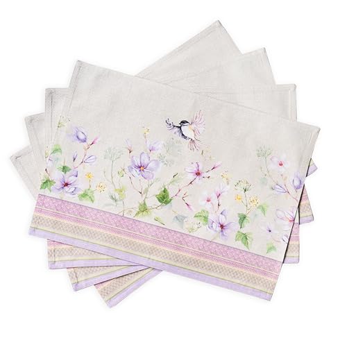 Maison d'Hermine Tischsets aus 100% Baumwolle, 4er-Set, 33 cm x 48 cm, dekorative, waschbare Oster-Tischsets für Dinnerpartys, Hochzeiten, Magnolienmorgen – Frühling/Sommer von Maison d' Hermine