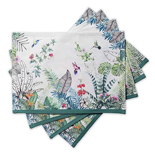 Maison d'Hermine Tischsets aus 100% Baumwolle, 4er-Set, 33 cm x 48 cm, dekorative, waschbare Tischsets für Ostern, Tischsets für Küchenpartys, Tropiques, Frühling und Sommer von Maison d' Hermine