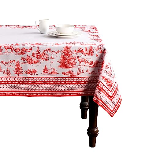 Maison d' Hermine Winter Joui 100% Baumwolle Tischdecke für Küche | Abendessen | Tischplatte | Dekoration Parteien | Hochzeiten | Erntedankfest/Weihnachten (160cm x 220cm) von Maison d' Hermine