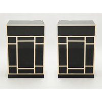 Paar Maison Jansen Messing Schwarz Lackierte Trockenbarelemente 1970Er Jahre Paar Maison Jansen Messing Schwarz Lackierte Trockenbarelemente 1970Er Jahre von MaisonCedric