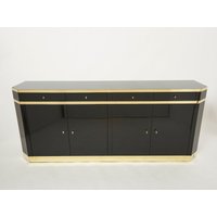 Signiertes J.c. Mahey Sideboard Aus Schwarz Lackiertem Messing, 1970Er Jahre von MaisonCedric