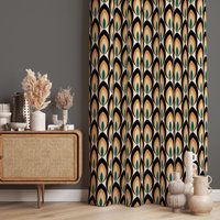 Retro Vorhänge, Rustikales Dekor Dekorativer Vorhang, Gemusterte Retro-stil Wohnzimmervorhänge, Boho-stil Bedruckte Schlafzimmervorhänge Retro Vorhänge, Rustikales Dekor Dekorativer Vorhang, Gemusterte Retro-stil Wohnzimmervorhänge, Boho-stil Bedruckte Schlafzimmervorhänge von MaisonInterior