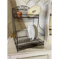 Altes Tellerregal, Abtropfgestell, Tassenständer, Frankreich, Vintage, Shabby von MaisondeBrocanteShop