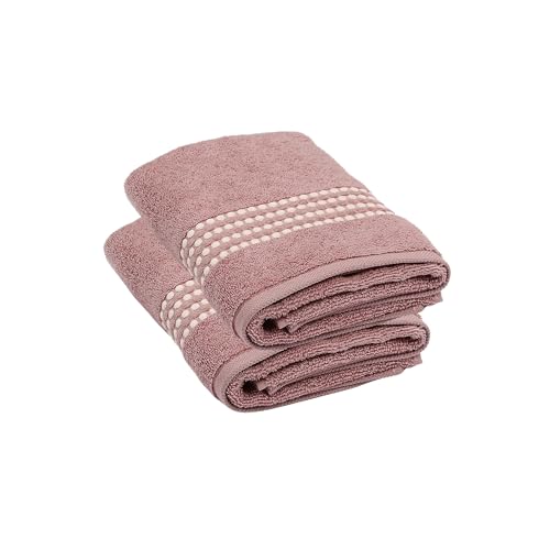 Maisonette Classy 100% Baumwolle Handtücher (50 x 100cm, 2er-Pack) - Gesicht, Hand Altrosa Handtücher für Badezimmer & Kleine Gästehandtücher von Maisonette