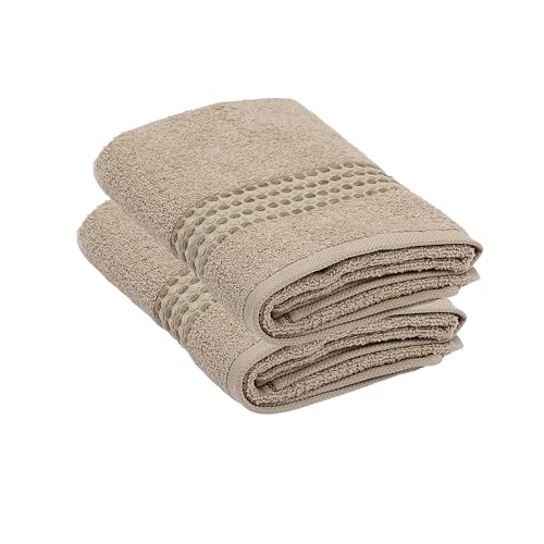 Maisonette Classy 100% Baumwolle Handtücher (50 x 100cm, 2er-Pack) - Gesicht, Hand Beige Handtücher für Badezimmer & Kleine Gästehandtücher von Maisonette