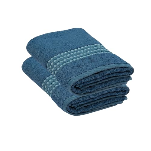 Maisonette Classy 100% Baumwolle Handtücher (50 x 100cm, 2er-Pack) - Gesicht, Hand Dunkelblau Handtücher für Badezimmer & Kleine Gästehandtücher von Maisonette
