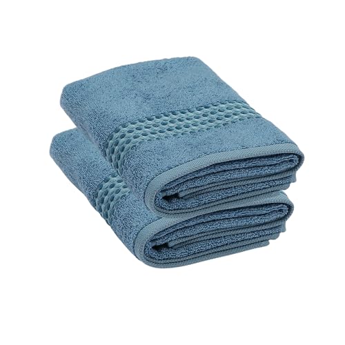 Maisonette Classy 100% Baumwolle Handtücher (50 x 100cm, 2er-Pack) - Gesicht, Hand Hellblau Handtücher für Badezimmer & Kleine Gästehandtücher von Maisonette