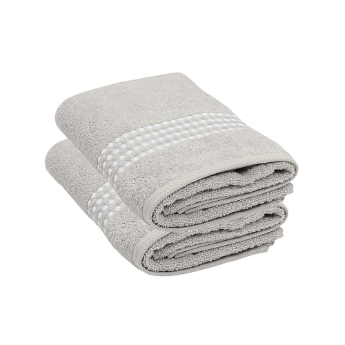 Maisonette Classy 100% Baumwolle Handtücher (50 x 100cm, 2er-Pack) - Gesicht, Hand Lichtgraues Handtücher für Badezimmer & Kleine Gästehandtücher von Maisonette