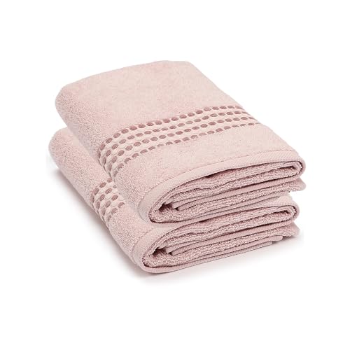 Maisonette Classy 100% Baumwolle Handtücher (50 x 100cm, 2er-Pack) - Gesicht, Hand Puderrosa Handtücher für Badezimmer & Kleine Gästehandtücher von Maisonette