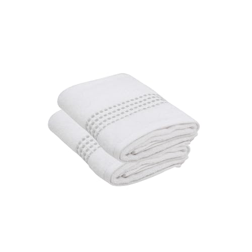 Maisonette Classy 100% Baumwolle Handtücher (50 x 100cm, 2er-Pack) - Gesicht, Hand Weiß Handtücher für Badezimmer & Kleine Gästehandtücher von Maisonette