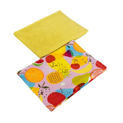 Maisonette Fruit-Design Küchentücher (40x60 cm, 2er-Pack) - 100% Baumwolle Spüllappen & Geschirrtücher - Digital Bedruckte & Farbenfrohe Handtücher von Maisonette