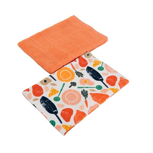 Maisonette Pan-Design Küchentücher (40x60 cm, 2er-Pack) - 100% Baumwolle Spüllappen & Geschirrtücher - Digital Bedruckte & Farbenfrohe Handtücher von Maisonette