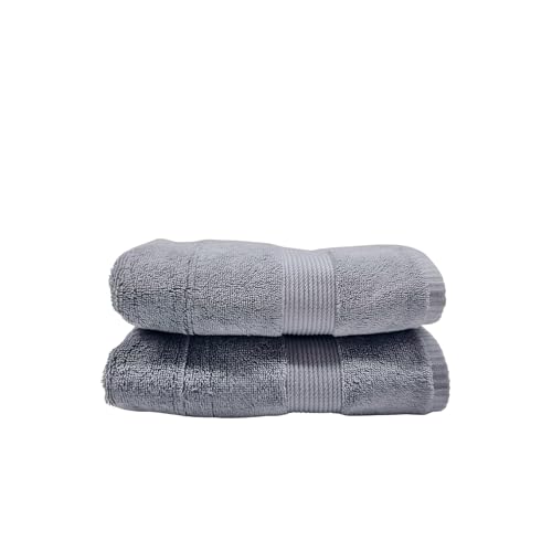 Maisonette Pure 100% Baumwolle Handtücher (50 x 100cm, 2er-Pack) - Gesicht, Hand Anthrazit Handtücher für Badezimmer & Kleine Gästehandtücher von Maisonette