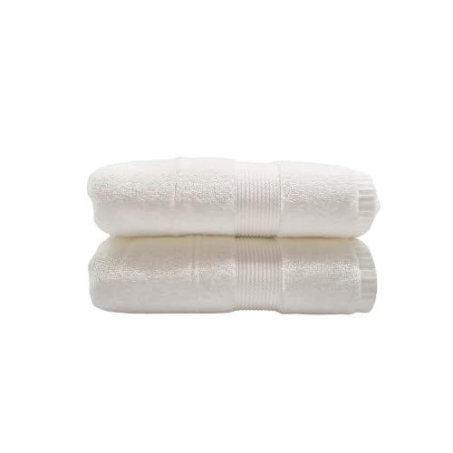 Maisonette Pure 100% Baumwolle Handtücher (50 x 100cm, 2er-Pack) - Gesicht, Hand Elfenbein Handtücher für Badezimmer & Kleine Gästehandtücher von Maisonette