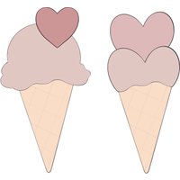 Eistüte Mit Herz Oder Doppelherz Eiswaffel Ausstechform von MaisonsCustomCutters