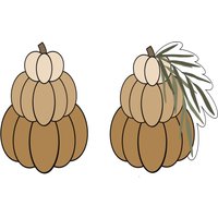 stapel Von 3 Kürbisse Mit Oder Ohne Blätter Cookie Cutter von MaisonsCustomCutters