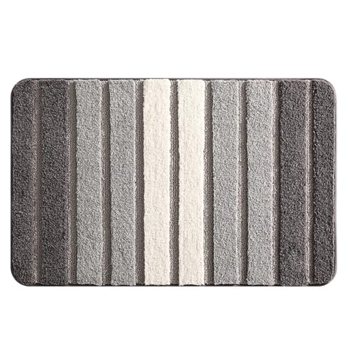 Maitawa Badematte & Badteppich - rutschfeste, saugfähige Badematte aus Plüsch, weich & hautfreundlich, mit Anti-Rutsch-Gummiboden, maschinenwaschbar (50 * 80cm,Wolkengrau) von Maitawa