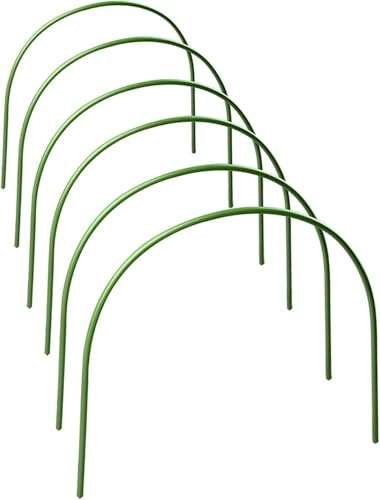 Maitawa Gewächshaus-Bogen Pflanztunnel - Militärgrüner Mini-Gewächshausbogen aus stabilem Stahlrohr mit Kunststoffbeschichtung für Balkon & Dach (Ø8mm, 60cm breit) (6pcs) von Maitawa
