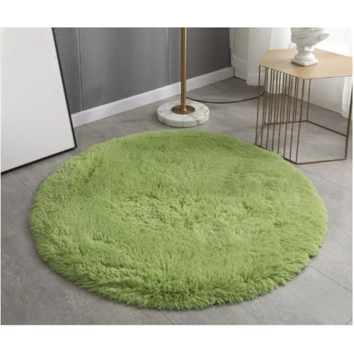 Maitawa Rundteppich aus Polyesterfaser mit Rutschfester Unterseite, geeignet für Verschiedene Bereiche wie Wohnzimmer, Balkon und Schlafzimmer. (120 × 120 cm (rund),Grün) von Maitawa